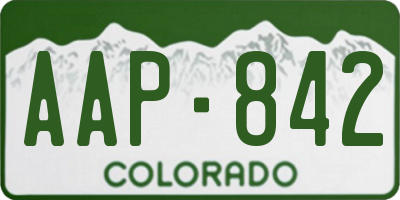 CO license plate AAP842