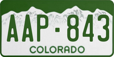 CO license plate AAP843