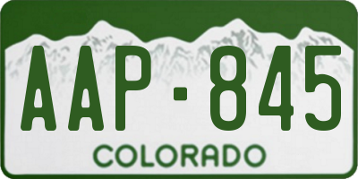 CO license plate AAP845