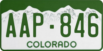 CO license plate AAP846