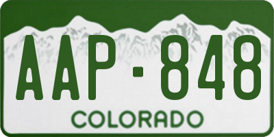 CO license plate AAP848