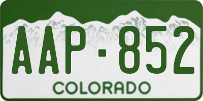 CO license plate AAP852