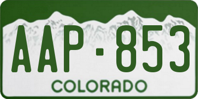 CO license plate AAP853