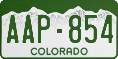 CO license plate AAP854