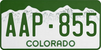 CO license plate AAP855