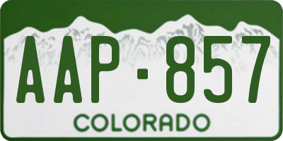 CO license plate AAP857