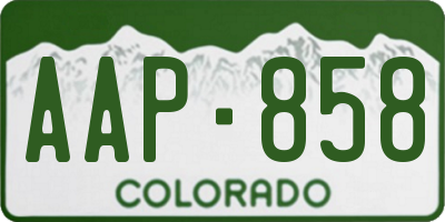 CO license plate AAP858