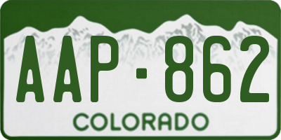 CO license plate AAP862