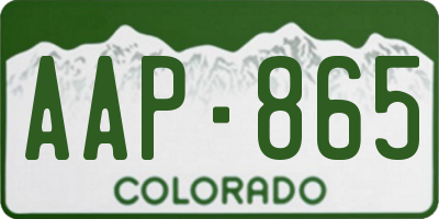 CO license plate AAP865