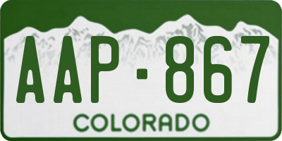CO license plate AAP867