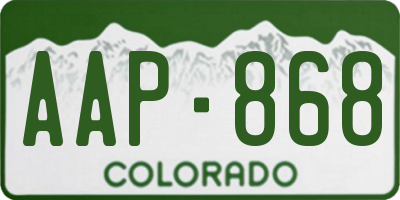 CO license plate AAP868