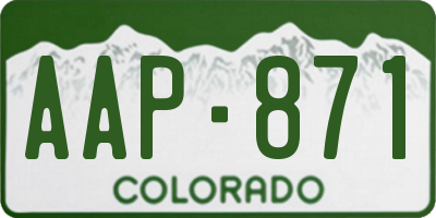 CO license plate AAP871