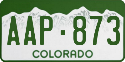 CO license plate AAP873