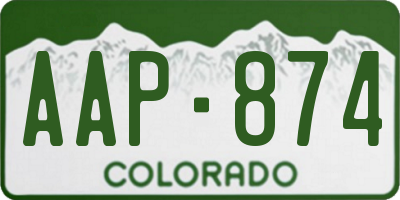 CO license plate AAP874