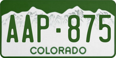 CO license plate AAP875