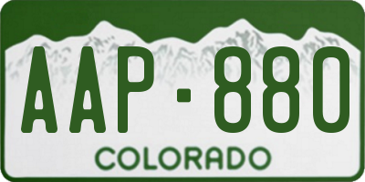 CO license plate AAP880