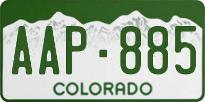 CO license plate AAP885