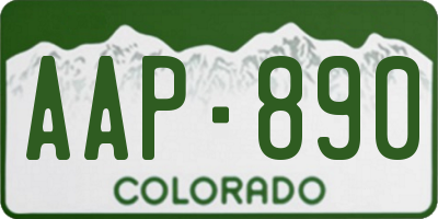 CO license plate AAP890