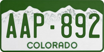 CO license plate AAP892