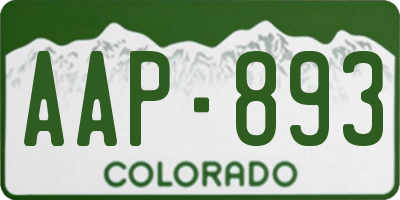 CO license plate AAP893