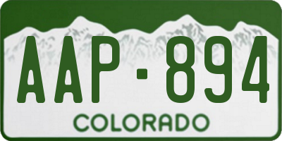 CO license plate AAP894