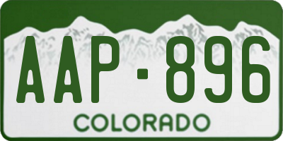 CO license plate AAP896