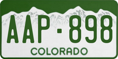 CO license plate AAP898