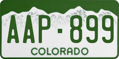 CO license plate AAP899