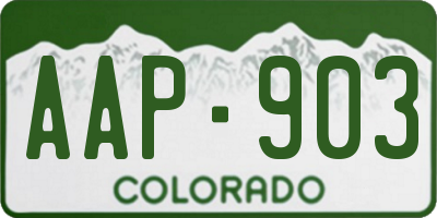 CO license plate AAP903