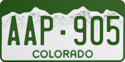 CO license plate AAP905