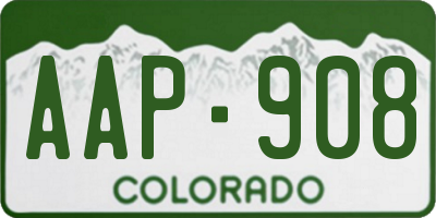 CO license plate AAP908