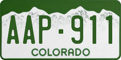 CO license plate AAP911