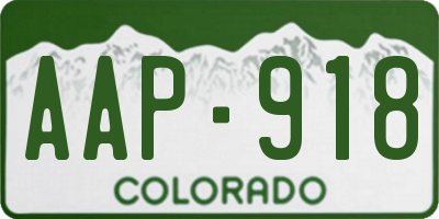 CO license plate AAP918