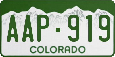 CO license plate AAP919
