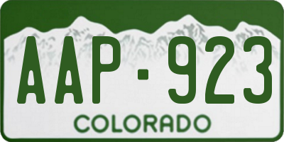 CO license plate AAP923