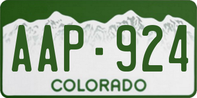 CO license plate AAP924
