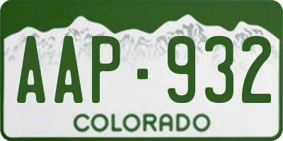 CO license plate AAP932