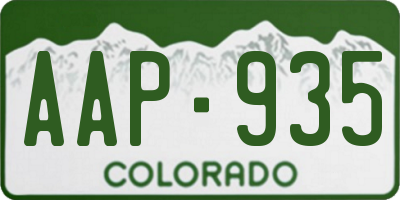 CO license plate AAP935