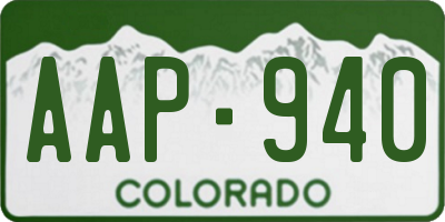 CO license plate AAP940