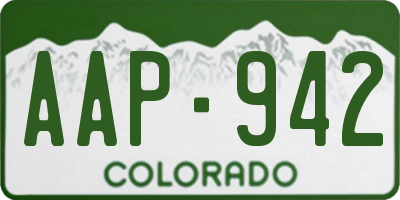CO license plate AAP942