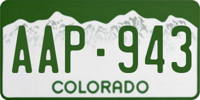 CO license plate AAP943
