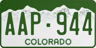 CO license plate AAP944