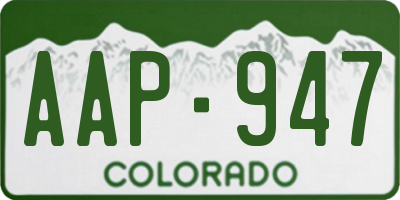 CO license plate AAP947