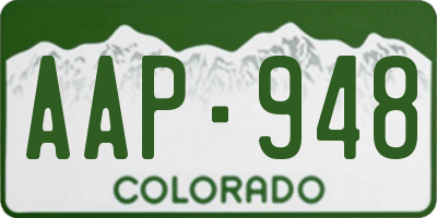 CO license plate AAP948