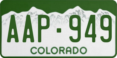 CO license plate AAP949