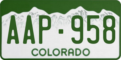 CO license plate AAP958