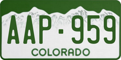 CO license plate AAP959