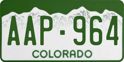 CO license plate AAP964