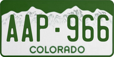 CO license plate AAP966