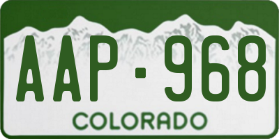 CO license plate AAP968